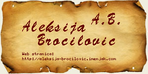 Aleksija Broćilović vizit kartica